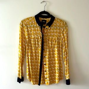 Maeve Horse Print Button Down Top | Size 0